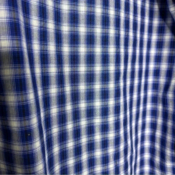 Michael Kors Men's Long Sleeve Blue Plaid Button Up Shirt Size XL - Picture 7 of 11